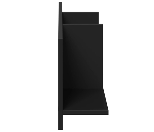 Mueble de pared madera de ingeniería negro 100x16,5x30 cm