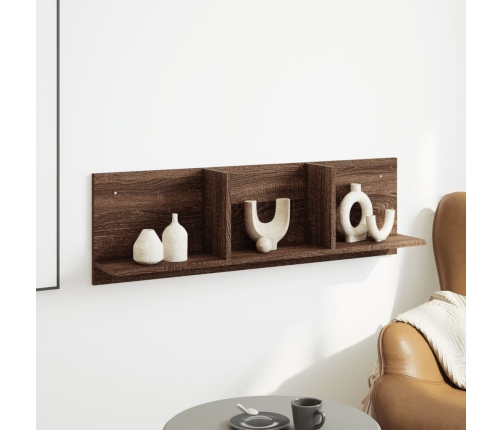 Mueble de pared madera ingeniería marrón roble 100x16,5x30 cm