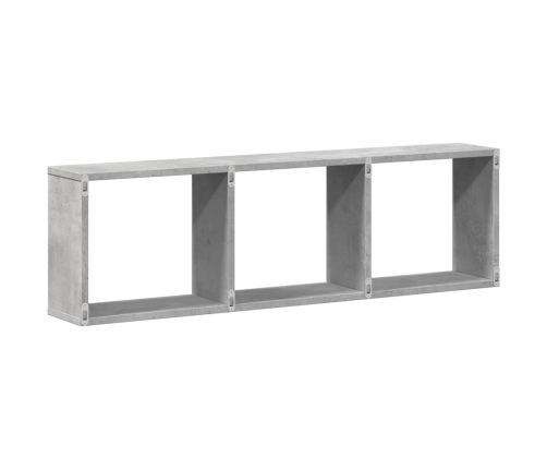 Armario de pared madera ingeniería gris hormigón 100x16x30 cm