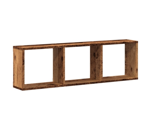 Mueble de pared madera de ingeniería envejecida 100x16x30 cm