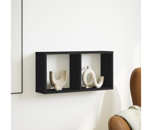 Armario de pared madera de ingeniería negro 60x16x30 cm