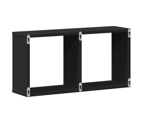 Armario de pared madera de ingeniería negro 60x16x30 cm