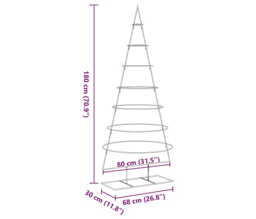 Árbol de Navidad para decoración metal negro 180 cm