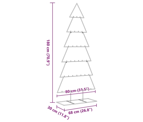 Árbol de Navidad para decoración metal negro 180 cm