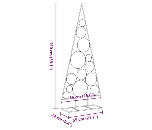 Árbol de Navidad para decoración metal negro 150 cm