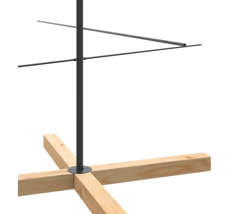 Árbol de Navidad metal negro con base de madera 210 cm