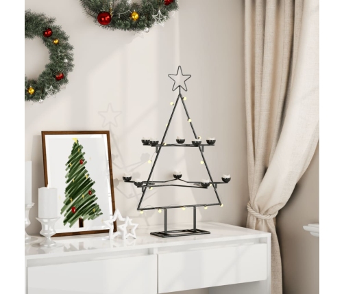 Árbol de Navidad para decoración metal negro 75 cm