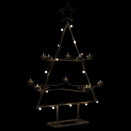 Árbol de Navidad para decoración metal negro 75 cm