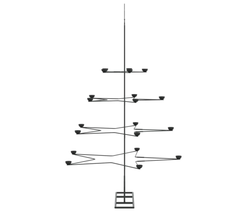 Árbol de Navidad para decoración metal negro 140 cm