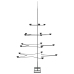 Árbol de Navidad para decoración metal negro 140 cm