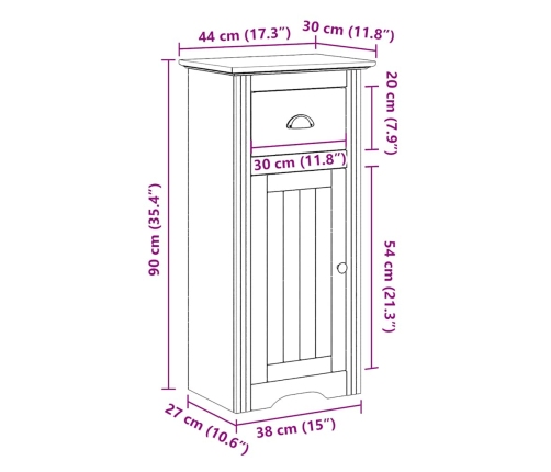 Mueble de baño BODO blanco 44x30x90 cm