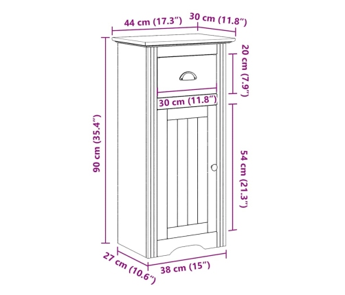 Mueble de baño BODO gris 44x30x90 cm