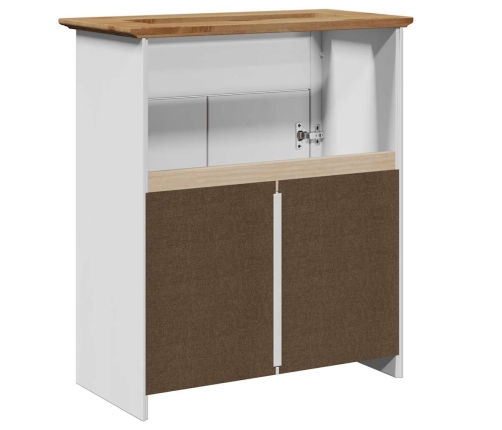 Mueble de baño con lavabo BODO blanco y marrón 70x35x80 cm