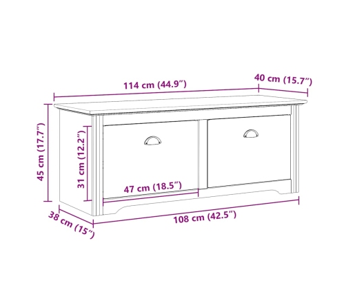 Banco de recibidor BODO gris 114x40x45 cm