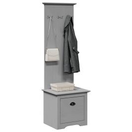 Mueble de entrada con ganchos BODO gris 50x40x157 cm