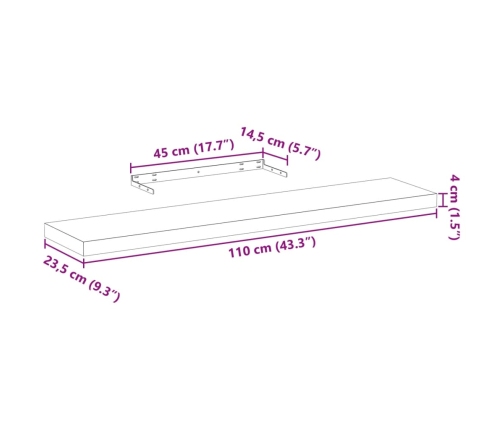 Estante flotante de madera de ingeniería 110x23,5x4 cm