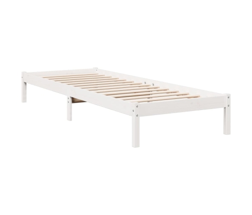 Cama extralarga sin colchón madera maciza pino blanca 80x210 cm