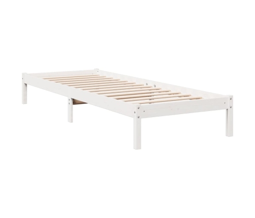 Cama extralarga sin colchón madera maciza pino blanca 80x210 cm