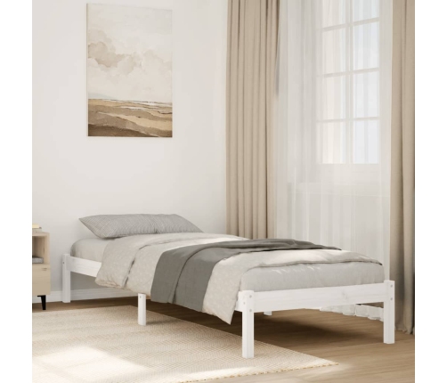 Cama extralarga sin colchón madera maciza pino blanca 80x210 cm