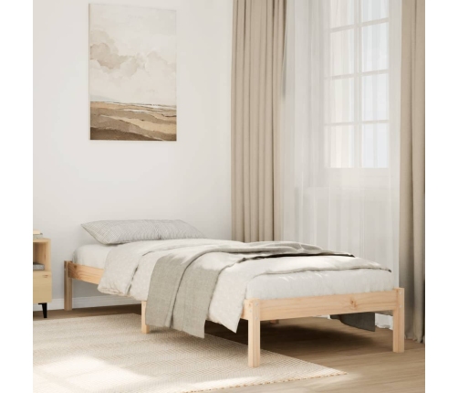 Cama extralarga sin colchón madera maciza de pino 100x210 cm