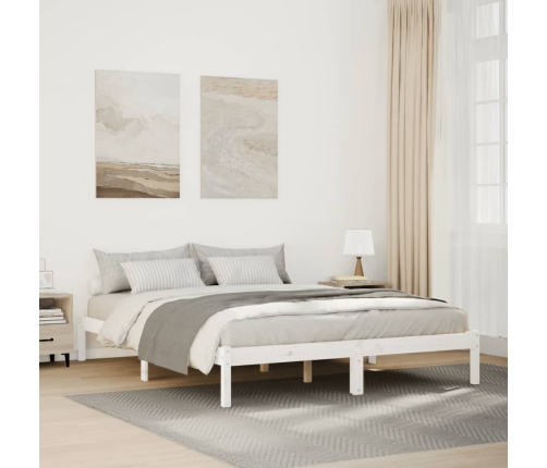 Cama extralarga sin colchón madera maciza pino blanca 80x210 cm