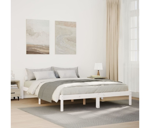 Cama extralarga sin colchón madera maciza pino blanca 160x210cm