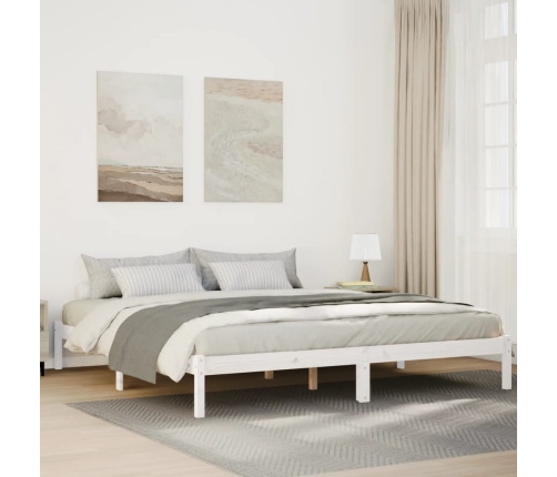 Cama extralarga sin colchón madera maciza pino blanca 180x210cm