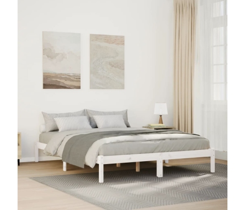 Cama extralarga sin colchón madera maciza pino blanca 140x220cm