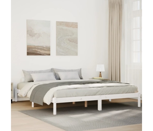Cama extralarga sin colchón madera maciza pino blanca 200x220cm