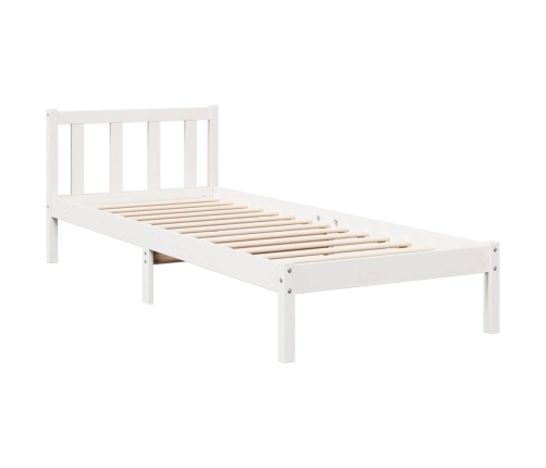 Cama extralarga sin colchón madera maciza pino blanca 100x210cm