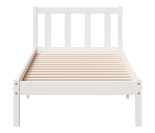 Cama extralarga sin colchón madera maciza pino blanca 100x210cm