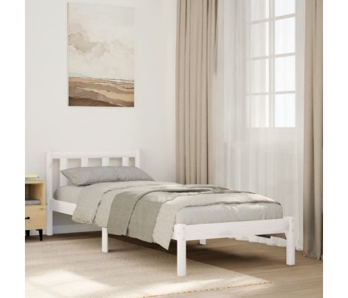 Cama extralarga sin colchón madera maciza pino blanca 100x210cm