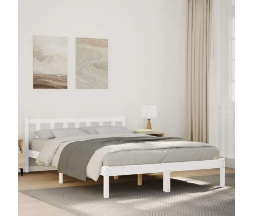 Cama extralarga sin colchón madera maciza pino blanca 80x210 cm