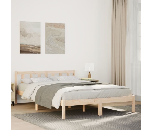 Cama extralarga sin colchón madera maciza de pino 160x210 cm