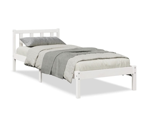 Cama extralarga sin colchón madera maciza pino blanca 90x220 cm