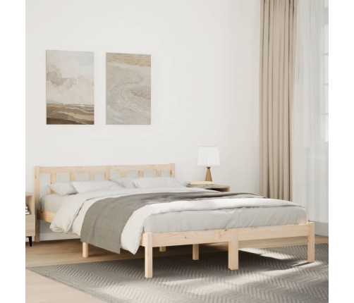 Cama extralarga sin colchón madera maciza de pino 140x220 cm