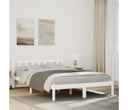 Cama extralarga sin colchón madera maciza pino blanca 140x220cm