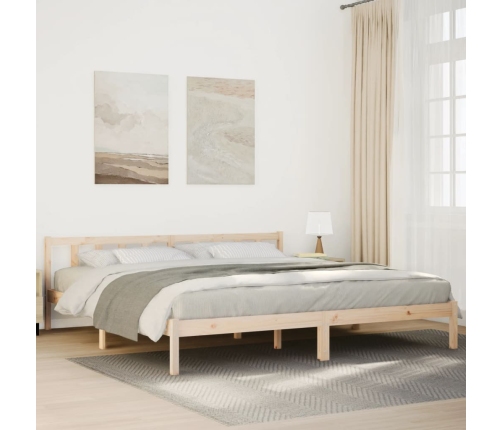 Cama extralarga sin colchón madera maciza de pino 200x220 cm