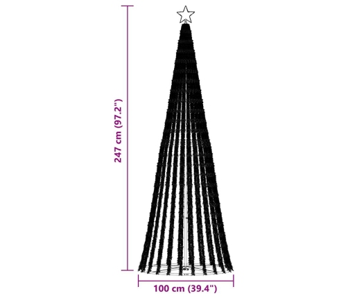 VidaXL Árbol de Navidad LED 475 LEDs blanco cálido 247 cm