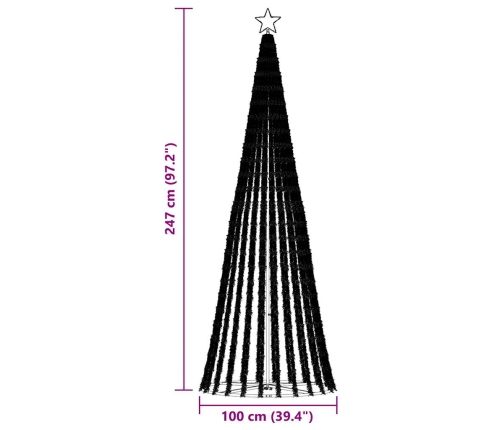 Árbol de Navidad LED 475 LEDs azul 247 cm