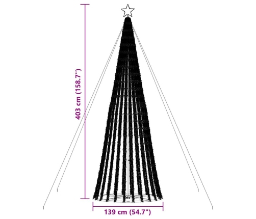 Árbol de Navidad LED 1028 LEDs blanco cálido 403 cm