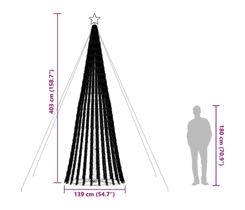 Árbol de Navidad LED 1028 LEDs blanco frío 403 cm