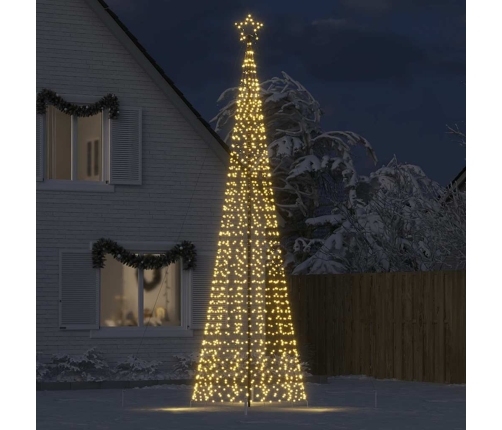 Árbol de Navidad LED con estacas 1534 LEDs blanco cálido 500 cm