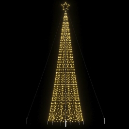 Árbol de Navidad LED con estacas 1534 LEDs blanco cálido 500 cm