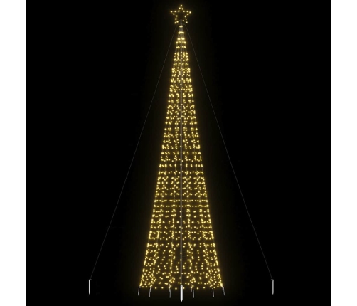 Árbol de Navidad LED con estacas 1534 LEDs blanco cálido 500 cm