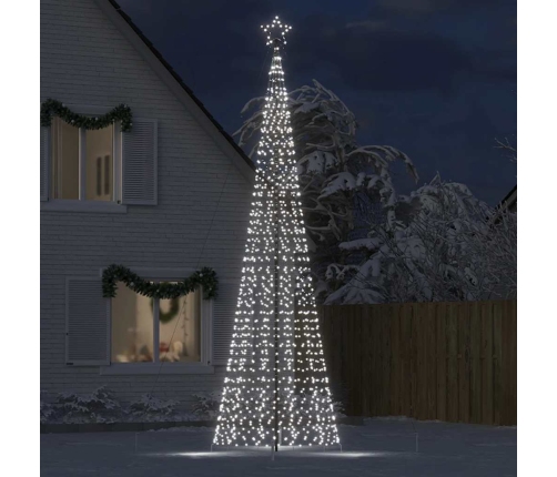 Árbol de Navidad LED con estacas 1534 LEDs blanco frío 500 cm