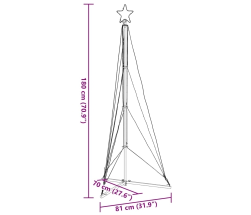 LED para árbol de Navidad 363 LEDs blanco cálido 182 cm