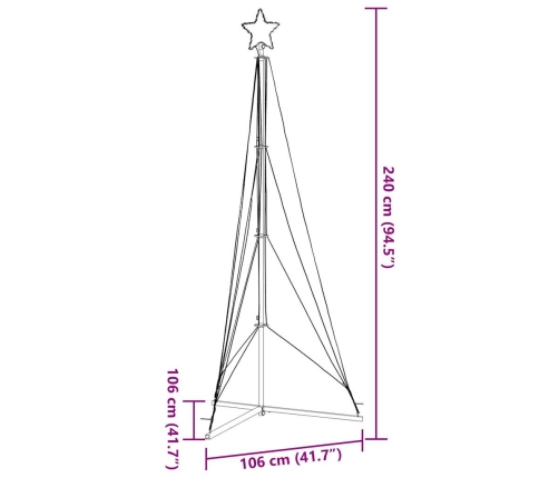 Árbol de Navidad LED 483 LEDs blanco frío 240 cm