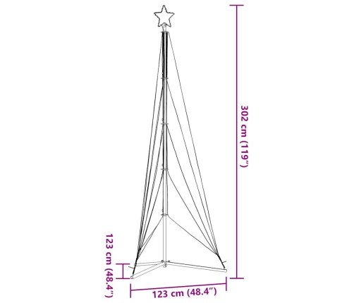 Árbol de Navidad LED 525 LEDs blanco cálido 302 cm