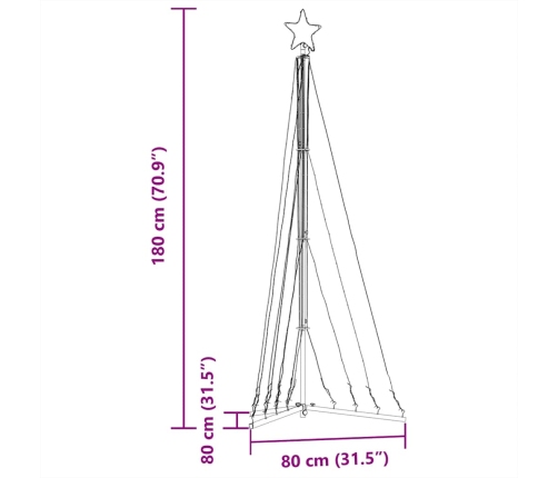 Árbol de Navidad LED 339 LEDs blanco cálido 187 cm